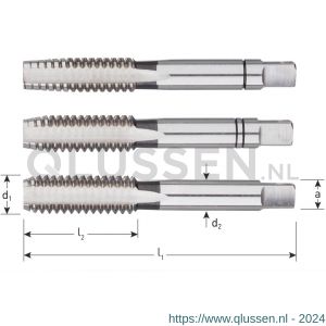 Rotec 306 HSS handtappenset 3 delig BSW 3/8 inch TPI 16 306.0016