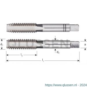 Rotec 306.1 HSS handtappenset 2 delig BSF 3/8 inch TPI 20 306.1018