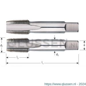 Rotec 314 HSS handtappenset 2 delig NPT 1/16 inch TPI 27 314.0010