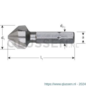 Rotec 319 HSS-G verzinkfrees 90 graden 1/4 inch C6.3 diameter 6,3 mm 319.0630