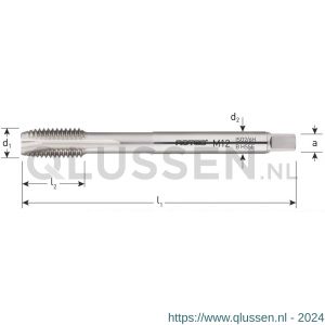 Rotec 321B HSS-E machinetap doorlopend DIN 376 M3x0,5 mm 321.0300B