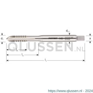 Rotec 333 HSS-E UNI machinetap doorlopend DIN 371 metrisch M3 onderbroken draad 333.0300