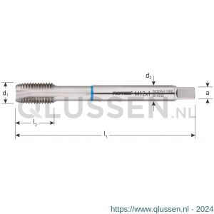 Rotec 335I HSS-E machinetap Inox doorlopend DIN 374 metrisch fijn MF14x1,25 mm 335.1412I