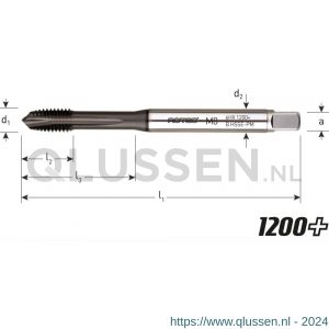 Rotec 336.371 HSS-E PM machinetap 1200+ doorlopend DIN 371 type B M10x1,5 mm 336.1000