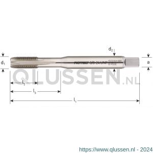 Rotec 339 HSS-E machinetap 800 doorlopend DIN 371 UNF 1/4 inch TPI 28 339.0140