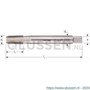 Rotec 343 HSS-E machinetap 800 doorlopend NPT 3/8 inch TPI 18 343.0080