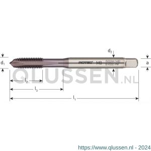 Rotec 347 HSS-E PM machinetap 1400 doorlopend DIN 371 M8x1,25 mm 347.0800