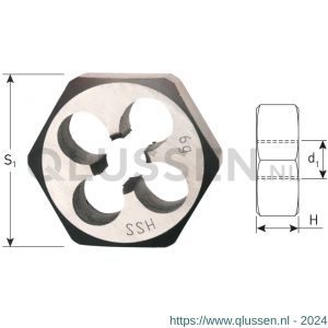 Rotec 371 HSS zeskante snijmoer DIN 382 metrisch fijn MF30x2,0 mm 371.3020