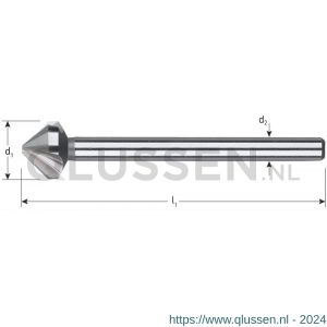 Rotec 400.1 HSS-G verzinkfrees 90 graden 3 snijkanten extra lang DIN 335C 12,4x108 mm M6 400.1241