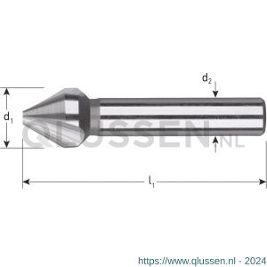 Rotec 406 HSS-G verzinkfrees 60 graden 3 snijkanten DIN 334C diameter 25 mm 406.2500