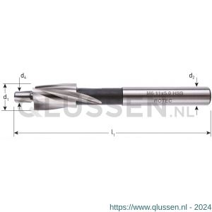 Rotec 418 HSS kopverzinkfrees 180 graden DIN 373 M12 20,0x10,2 mm K kerngaten 418.0052