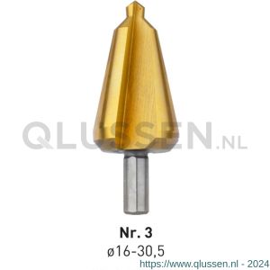 Rotec 420T HSS conische plaatboor Splitpoint nummer 3 16,0-30,5 mm TIN gecoat 420.1003