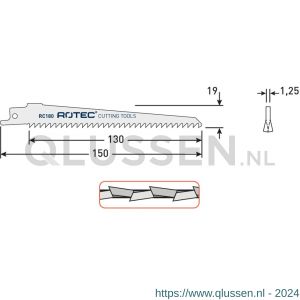 Rotec 525 reciprozaagblad RC180 S644D set 5 stuks 525.0180