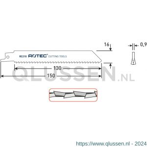 Rotec 525 reciprozaagblad RC210 set 5 stuks 525.0210