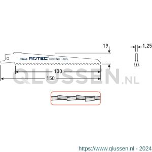 Rotec 525 reciprozaagblad RC260 S611DF set 5 stuks 525.0260