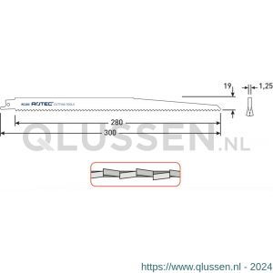 Rotec 525 reciprozaagblad RC280 S1411DF set 5 stuks 525.0280