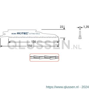 Rotec 525 reciprozaagblad RC300 set 5 stuks 525.0300