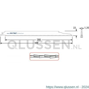 Rotec 525 reciprozaagblad RC320 set 5 stuks 525.0320