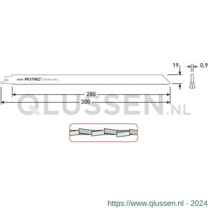 Rotec 525 reciprozaagblad RC550 S1222VF set 5 stuks 525.0550