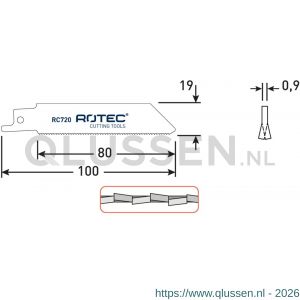 Rotec 525 reciprozaagblad RC720 S522EF set 5 stuks 525.0720