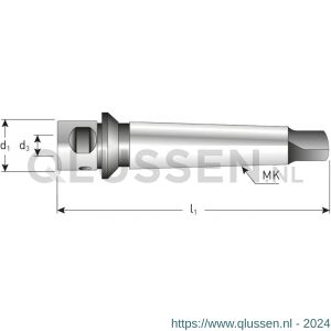 Rotec 535 houder MK3 > diameter 32/8 voor HM gatzaag 535 diameter 105-125 mm 535.9108