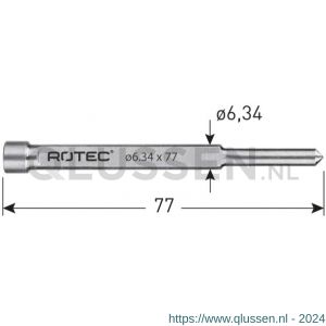 Rotec 545 uitwerpstift diameter 6,35x77 mm 545.0030