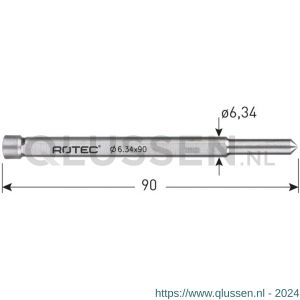 Rotec 545 uitwerpstift diameter 6,34x90 mm 545.0035