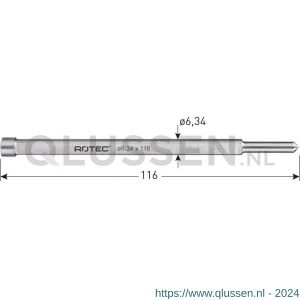 Rotec 545 uitwerpstift diameter 6,34x116 mm 545.0055