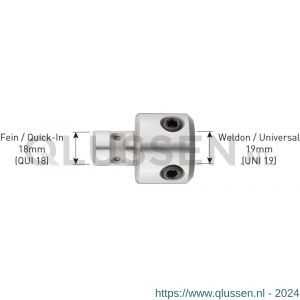 Rotec 545 adapter Fein-QuickIn 18 > Weldon 19 diameter 6,34 mm 545.1015