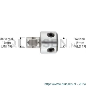 Rotec 545 adapter universeel 19 > Weldon 19 diameter 6,34 mm 545.1016