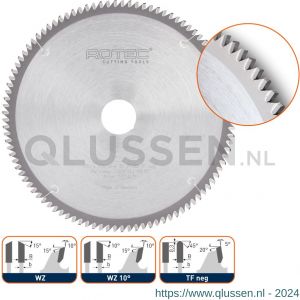 Rotec 553 HM kozijn- en glaslattenzaag diameter 160x2,2x20 mm Z=48 WZ 10 graden 553.4010