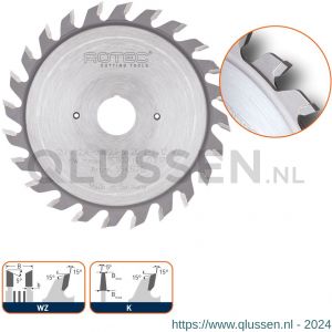 Rotec 554 HM voorritszaagblad voor 554.5 diameter 120x2,83,6x22 mm Z=2x12 WZ 554.6020