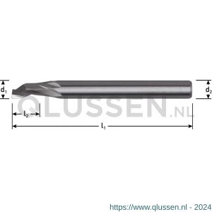 Rotec 618 HSS-E eentandsfrees ongecoat diameter 6x14x60 mm d2=8 mm Z=1 618.0602