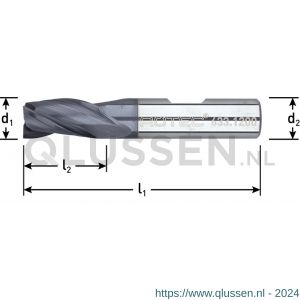 Rotec 633 VHM universeelfrees TiAlN-gecoat Silver-Line diameter 20x32x100 mm d2=20 mm Z=3 kort 633.2000