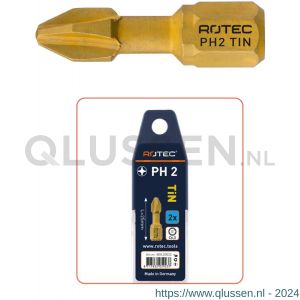 Rotec 801 Torsion schroefbit TiN C6.3 Phillips PH 3x25 mm set 2 stuks 801.20032