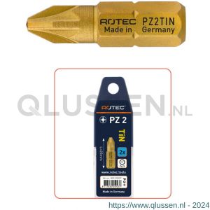 Rotec 803 schroefbit TiN C6.3 Pozidriv PZ 2x25 mm set 2 stuks 803.20022