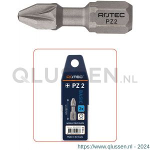 Rotec 804 Torsion schroefbit Basic C6.3 Pozidriv PZ 2x25 mm set 2 stuks 804.00022