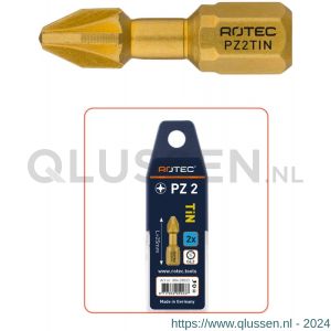 Rotec 804 Torsion schroefbit TiN C6.3 Pozidriv PZ 3x25 mm set 2 stuks 804.20032