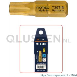 Rotec 806 schroefbit TiN C6.3 Torx T 40x25 mm set 2 stuks 806.20402