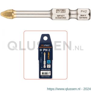 Rotec 817 Impact schroefbit Diamond E6.3 Phillips PH 1x50 mm set 2 stuks 817.03012