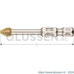 Rotec 817 Impact schroefbit Diamond E6.3 Pozidriv PZ 1x50 mm set 5 stuks 817.1301