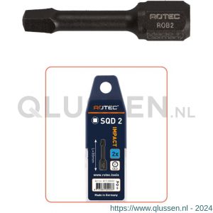 Rotec 817 Impact schroefbit Basic C6.3 Robertson SQD 1x30 mm set 2 stuks 817.30012