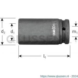 Rotec 842 krachtdop binnenvierkant 1/2 inch lang SW 13 mm L=80 mm 842.1013