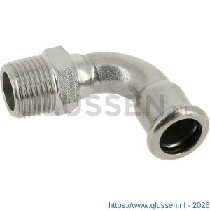 Bonfix M-Press RVS bocht 90 graden 1 inch buitendraad x 28 mm 201320
