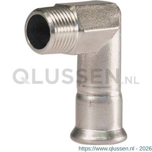 Bonfix M-Press RVS knie 1/2 inch buitendraad x 15 mm 201505