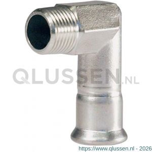 Bonfix M-Press RVS knie 3/4 inch buitendraad x 18 mm 201520