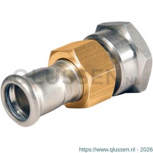 Bonfix M-Press RVS 3-delige koppeling 3/4 binnendraad x 15 mm 202915