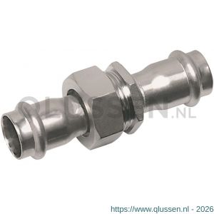 Bonfix M-Press RVS 3-delige koppeling vlak 3/4 inch x 15 mm 203105