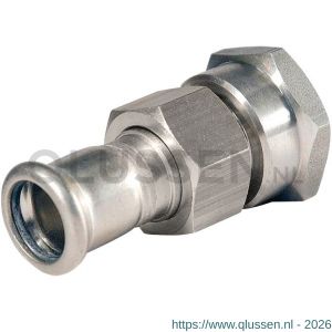 Bonfix M-Press RVS 3-delige koppeling vlakdichtend 3/4 binnendraad x 18 mm 205115