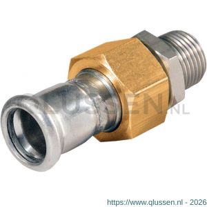 Bonfix M-Press RVS 3-delige koppeling vlakdichtend 1 1/2 inch buitendraad x 42 mm 205235